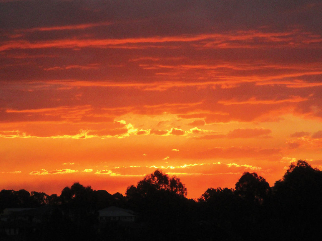 Sunset over My Home and the River estate