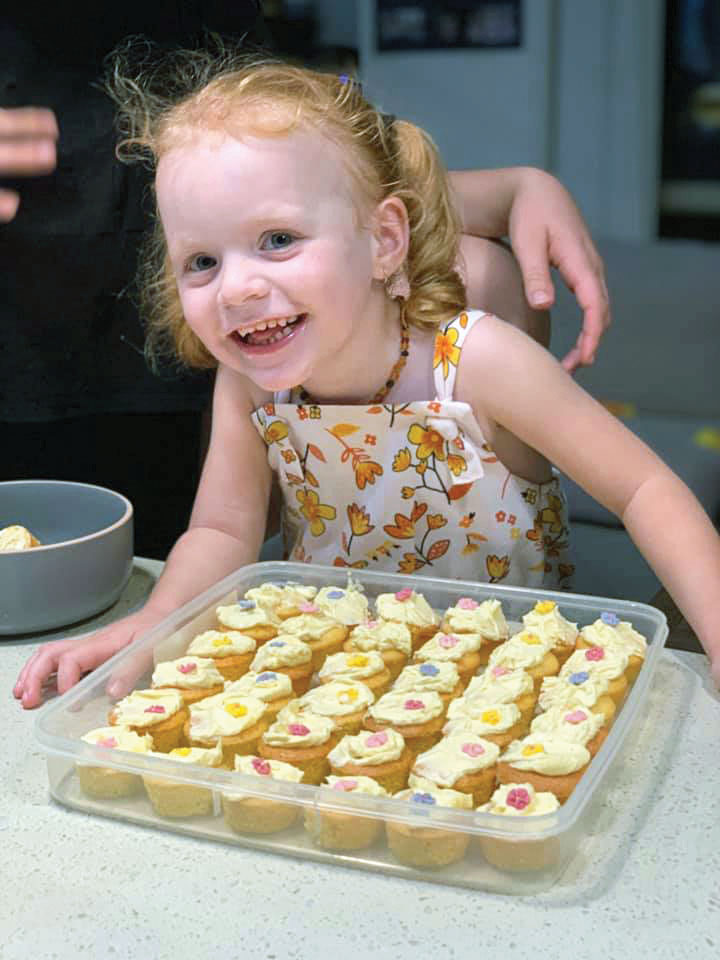 Liliana Making Cupcakes for Mother's Day