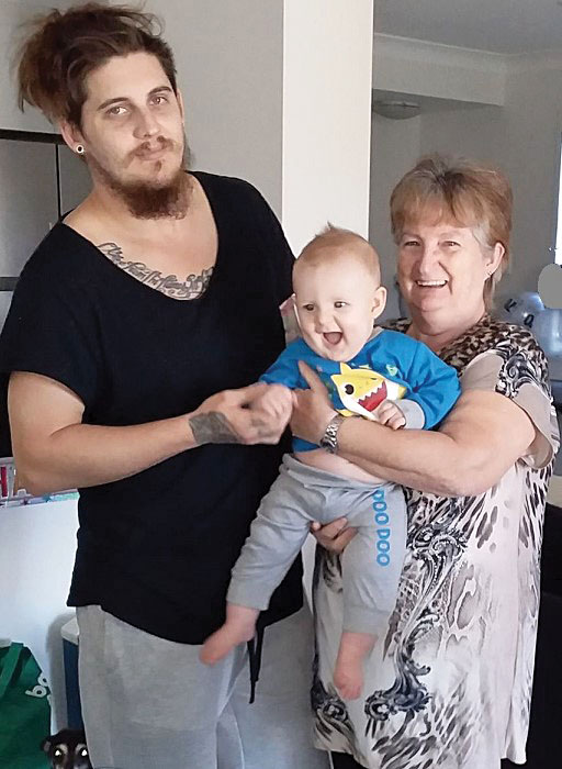 Sue Cooper-Haboeck with Grandson Loki & Son Josh