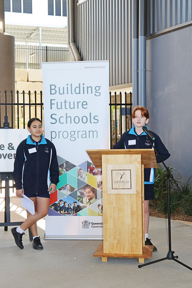 Student MCs Silvanya Vatau and Nate Wilson