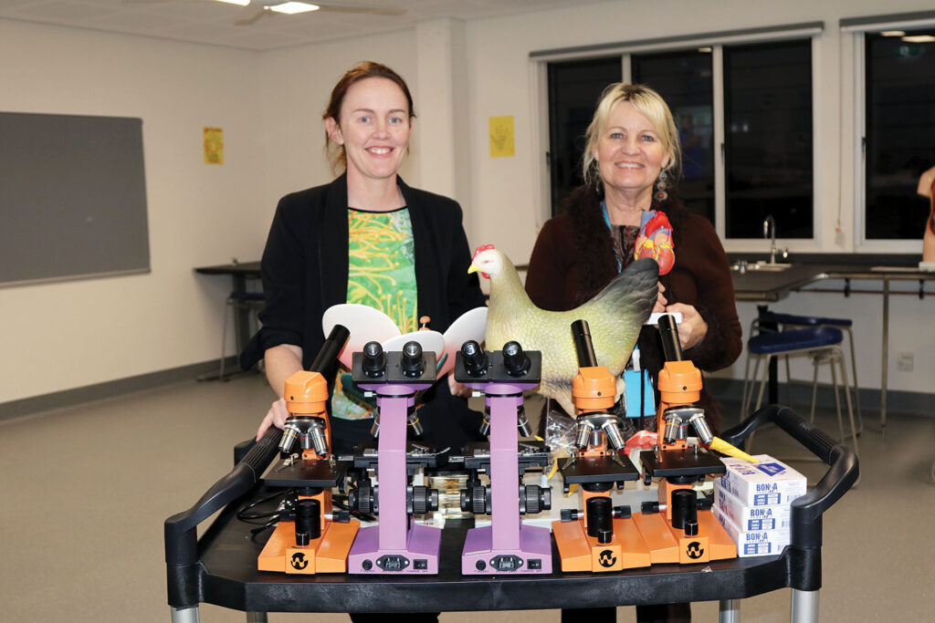 Teachers with the ‘science experiment trolley’