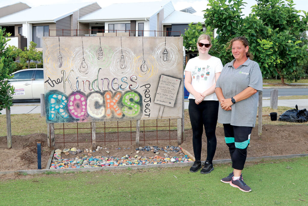 Talecia Bolton & Tash Devenish with The Kindness Rock Project 