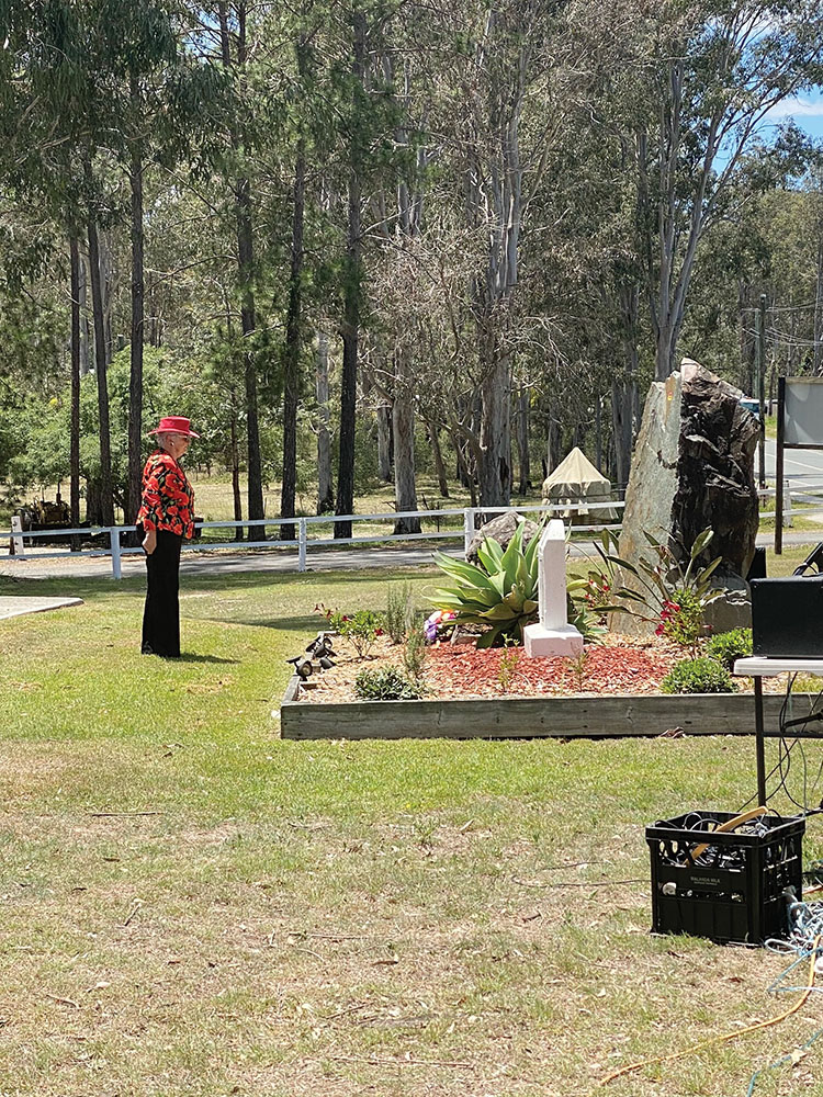 Logan Village RSL Sub Branch President Judy Alterator paying tribute