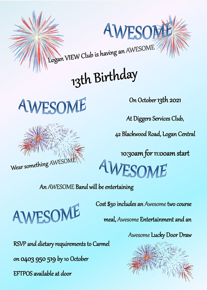 Logan View Club Awesome 13th Birthday
