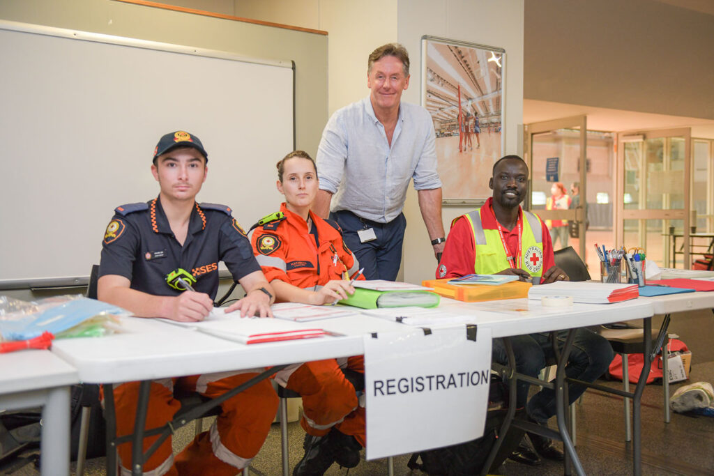 Mayor Power with SES and Red Cross