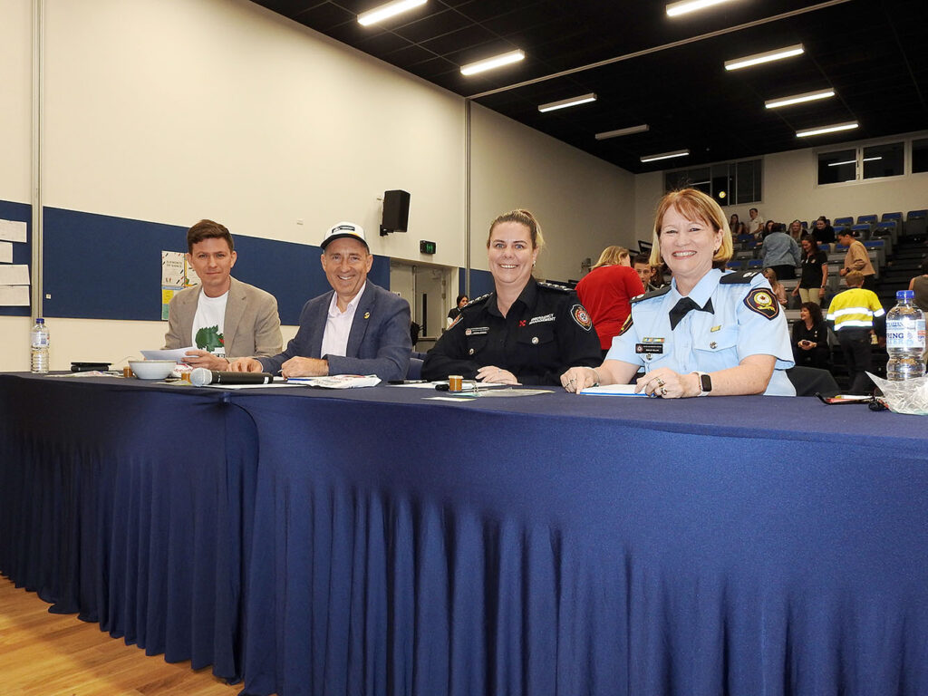 Shark Tank Judges (l-r): Artur Daylidonis, Joel Hillier, Amanda Rosman, & Desley Gillam