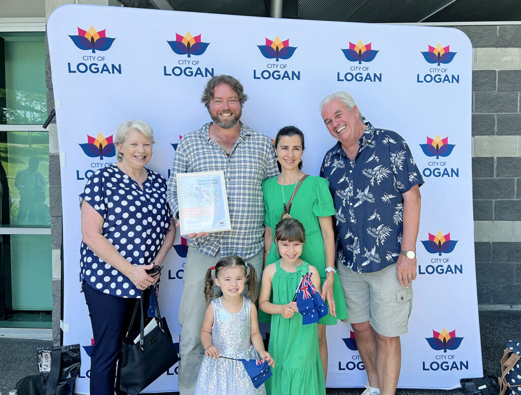 Nominee Chappy Nick Carroll with his family