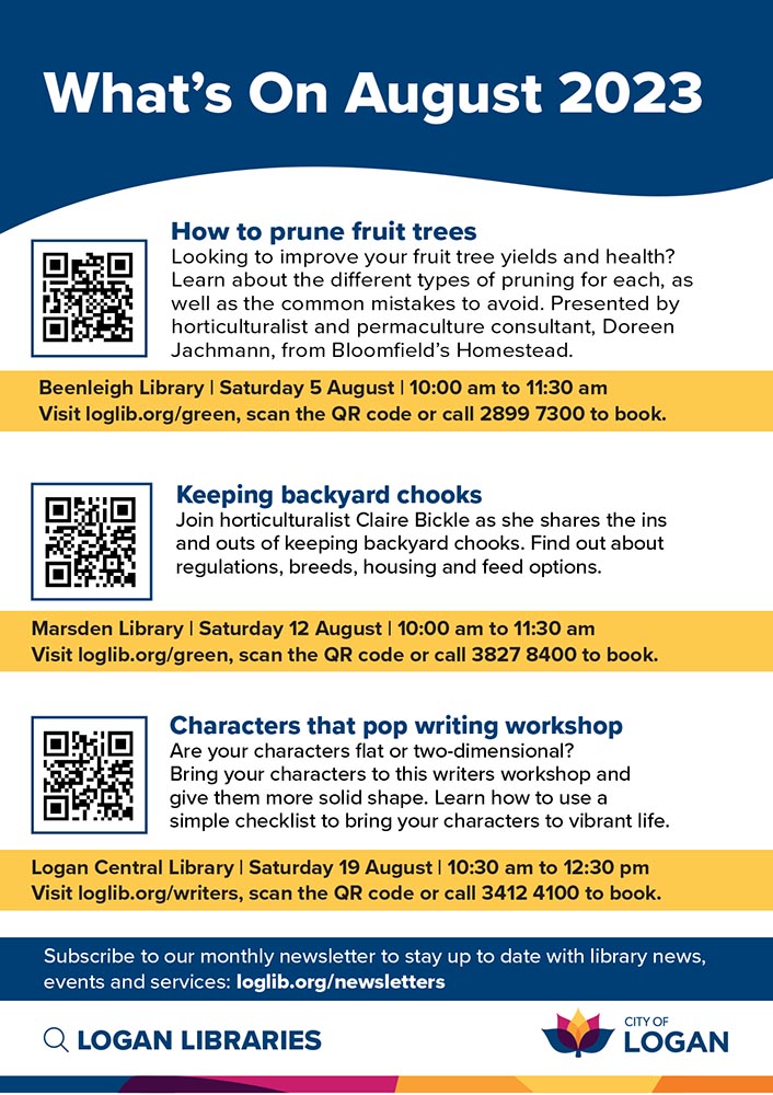 Logan City Council Libraries - What's On August 2023